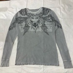 Affliction Skeleton Birds Long Sleeve Thermal Tee